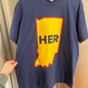 Adult Unisex Size L “HER” Caitlin Clark Indiana Fever Barstool Sports T-shirt